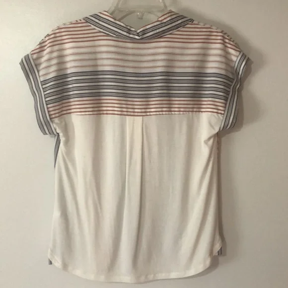 3/$15 SALE A-New Day Short Sleeve Gray, Cream, Brown Shirt - Picture 2 of 5